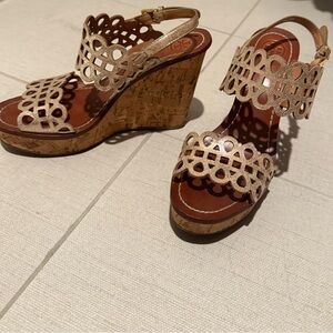 Tory Burch Gold Wedge Sandals